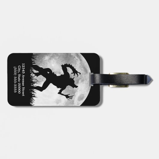 恐怖狼人間の満月の変形-カッコいい ラゲッジタグ (裏面横)