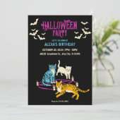 恐怖猫カルトハロウィン誕生日招待状 招待状 (スタンド正面)