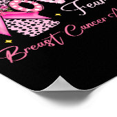 恐怖越えクロスピンクのリボンキリスト教の胸像 ポスター (角)