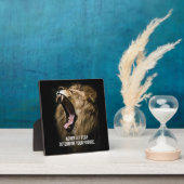 恐怖 – ライオンやる気を起こさせる フォトプラーク (インサイチュ)