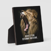 恐怖 – ライオンやる気を起こさせる フォトプラーク (正面)