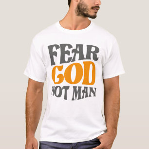 恐怖God Not Man Christian引用文 Tシャツ