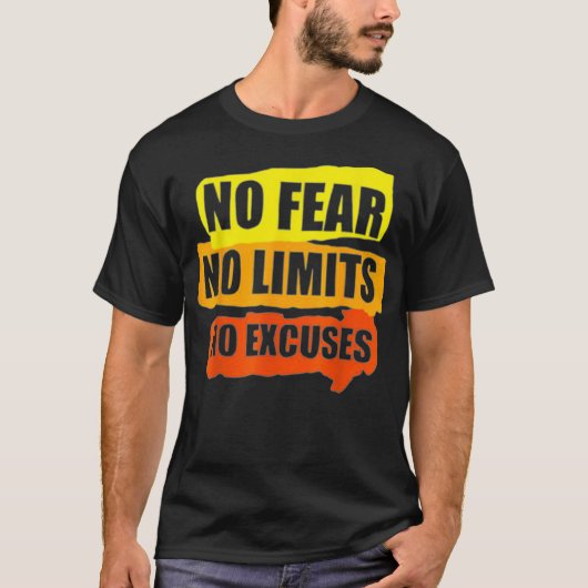 恐怖No Limits No Ecusesトレーニング動機 Tシャツ (正面)