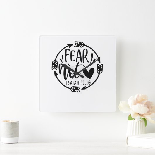 恐怖Not Isaiah 41 10-01 スクエア壁時計 (ホーム)