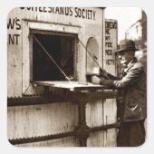 恐慌の時代1ペニーのコーヒースタンド スクエアシール (正面)