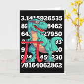 恐竜πデー Tレックス 面白い数学 3.14 教師生徒 カード (黄色い花)