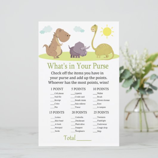恐竜あなたの財布ゲームの赤ちゃんシャワーに何がある (スタンド正面)