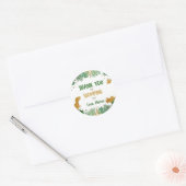 恐竜ありがとう小狼誕生日 ラウンドシール (封筒)