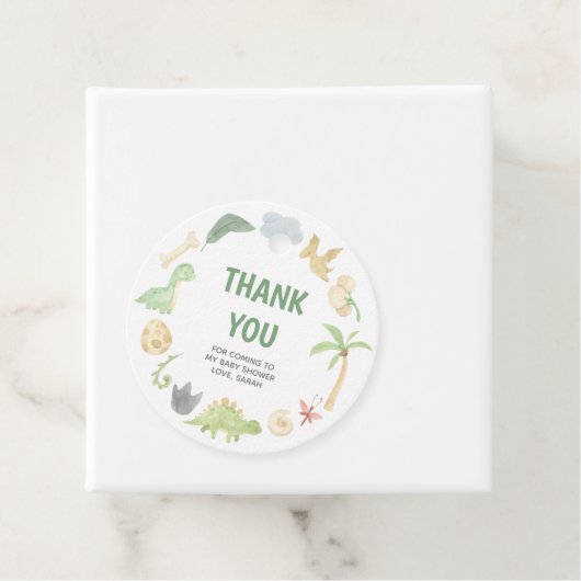 恐竜ありがとう赤ちゃんシャワー男女兼用 フェイバータグ (インサイチュ)