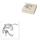 恐竜おっちょこちょいのトリケラトプス木工スタンプ ラバースタンプ (押印)
