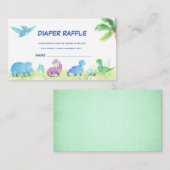 恐竜おむつラッフルかわいい赤ちゃんシャワー エンクロージャーカード (正面/裏面)