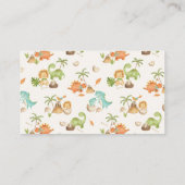 恐竜おむつラッフルチケット少年ベビーシャワー エンクロージャーカード (裏面)