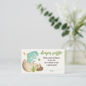 恐竜おむつラッフルチケットTRexベビーシャワー エンクロージャーカード (スタンド正面)