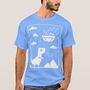 恐竜おもしろいとラーメンのピクセル日本のラーメン Tシャツ
