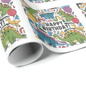 恐竜おもしろいと風船ハッピーバースデー ラッピングペーパー (ロールコーナー)