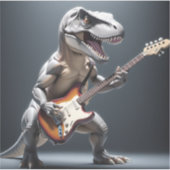 恐竜おもしろいのギタ遊アート シール (正面)