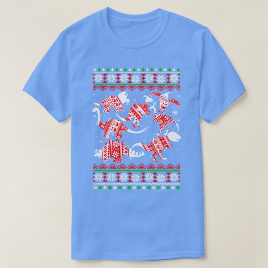 恐竜おもしろいのクリスマスTRex醜いクリスマス Tシャツ (デザイン正面)