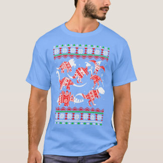 恐竜おもしろいのクリスマスTRex醜いクリスマス Tシャツ