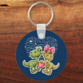 恐竜おもしろいのバレンタインデーの贈り物 キーホルダー (正面)