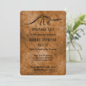 恐竜おもしろいの古い誕生日パーティーの招待状 招待状 (スタンド正面)