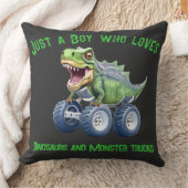 恐竜おもしろいの怪物トラック クッション (ブランケット)
