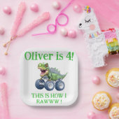 恐竜おもしろいの怪物トラック ペーパープレート (パーティー)