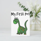 恐竜おもしろいの漫画は私の最初のペットを言う ポストカード (スタンド正面)