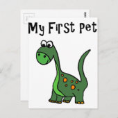 恐竜おもしろいの漫画は私の最初のペットを言う ポストカード (正面/裏面)