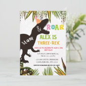 恐竜おもしろいの誕生日の招待状 招待状 (スタンド正面)