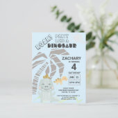 恐竜おもしろいの轟音子供の誕生日パーティの招待状 インビテーションポストカード (スタンド正面)