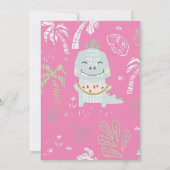 恐竜おもしろいの轟音子供の誕生日パーティー 招待状 (裏面)