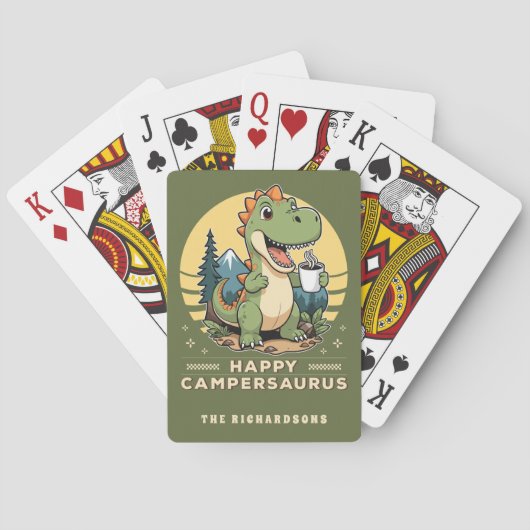 恐竜おもしろいアウトドアキャンカスタムピング名 トランプ (裏面)