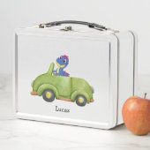 恐竜おもしろいアンティークカースクール子供の誕生日 メタルランチボックス (インサイチュ)