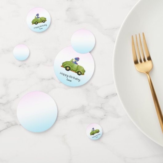 恐竜おもしろいアンティーク車の誕生日スクールボーイ コンフェッティ (グループ)