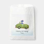 恐竜おもしろいアンティーク車B2S子供の誕生日パーティー フェイバーバッグ (正面)