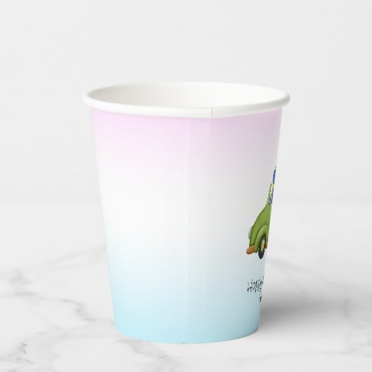 恐竜おもしろいアンティーク車B2S子供の誕生日パーティー 紙コップ (右)