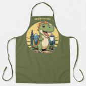 恐竜おもしろいキャンプアウトドアシェフパーソナライズされた エプロン (正面)