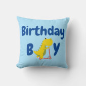 恐竜おもしろいスクーターB2S誕生日少年の子供 クッション (正面)