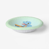 恐竜おもしろいスケートボード誕生日パーティーの少年 ペーパーボウル (傾斜あり)