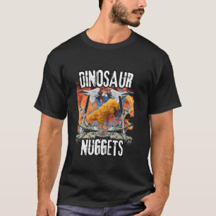 恐竜おもしろいチキンナゲット海賊版ハードコアフラ Tシャツ