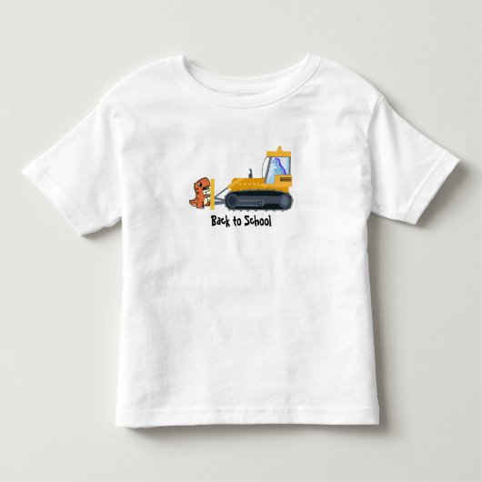 恐竜おもしろいトラクター少年新学期誕生日 トドラーTシャツ (正面)