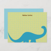 恐竜おもしろいフラットサンキューカード ノートカード (正面/裏面)