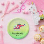 恐竜おもしろいヘリコプター誕生日パーティーDIY名 ペーパープレート (パーティー)