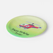 恐竜おもしろいヘリコプター誕生日パーティーDIY名 ペーパープレート (アングル)