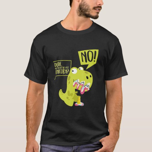 恐竜おもしろいレックス最後のユニッ食べコアを使った Tシャツ (正面)