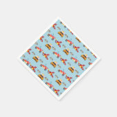 恐竜おもしろいレース車の少年子供の誕生日パーティー スタンダードカクテルナプキン (角)