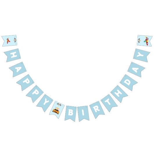 恐竜おもしろいレース車の少年子供の誕生日パーティー バンティングフラッグ (全)