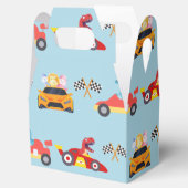 恐竜おもしろいレース車の少年子供の誕生日パーティー フェイバーボックス (オープン)