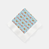 恐竜おもしろいレース車の少年子供の誕生日パーティー 縁ありカクテルナプキン (角)