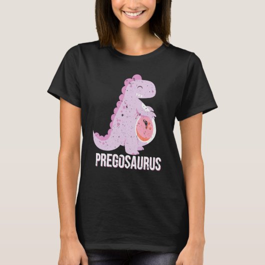 恐竜おもしろい前妊娠 Tシャツ (正面)